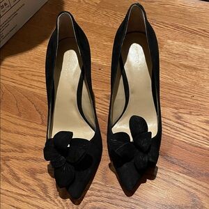 Ann Taylor Elegant Black Women's Shoes with Bow Detail